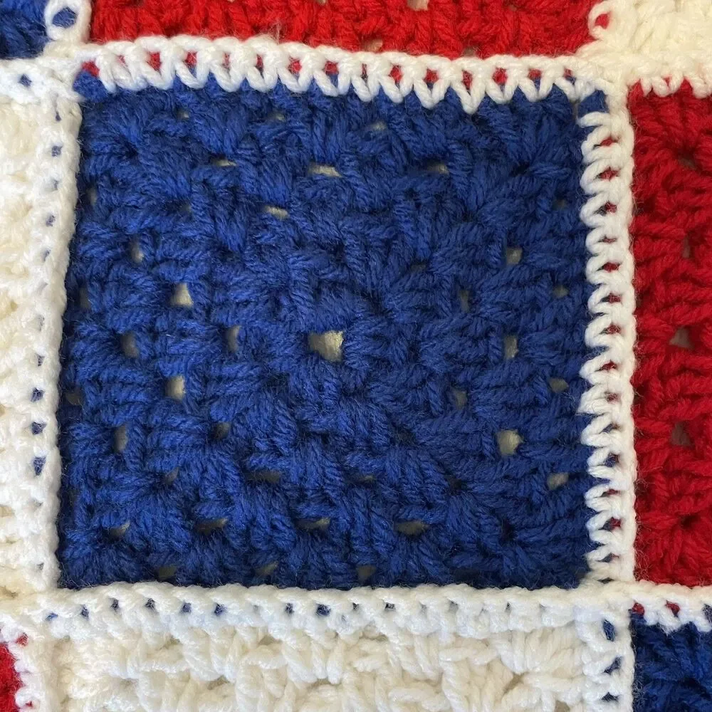 Granny Square Vtg Handmade 35 x 35